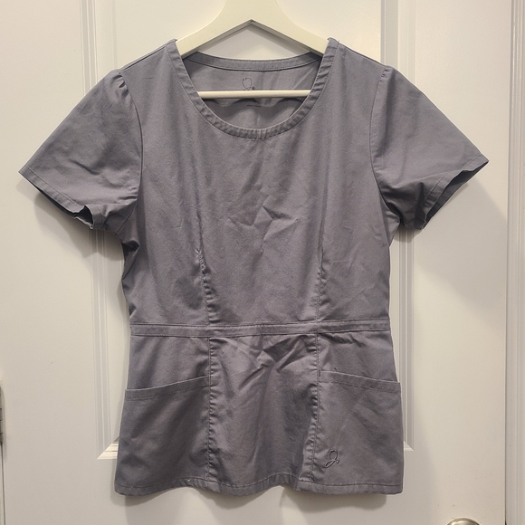 Fitted Peplum Scrub Top - Picture 1 of 4
